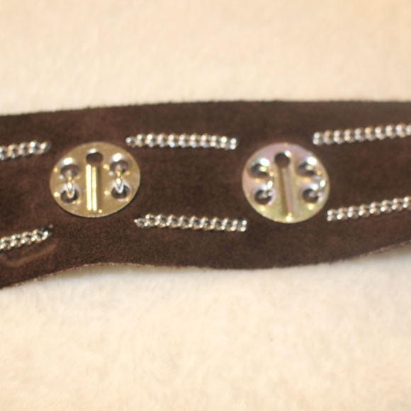 ??Vintage Brown suede & silver embellished belt main image 5